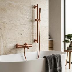 Aquanello Eterna Termostatisk badkarsblandare för ytmontering i PVD-koppar med handdusch och duschstång ET-B-SET1-3-62